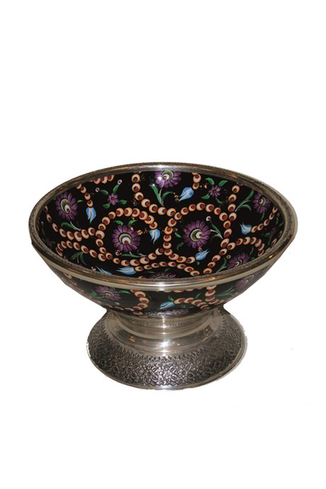 İznik (Floral) Designed Bowl With Metal Foot